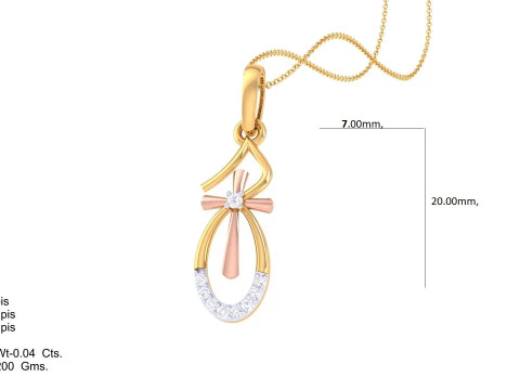 3D Printable Cad jewelry design of Lady diamond Pendant 3D Model