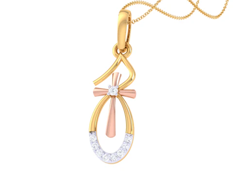 3D Printable Cad jewelry design of Lady diamond Pendant 3D Model