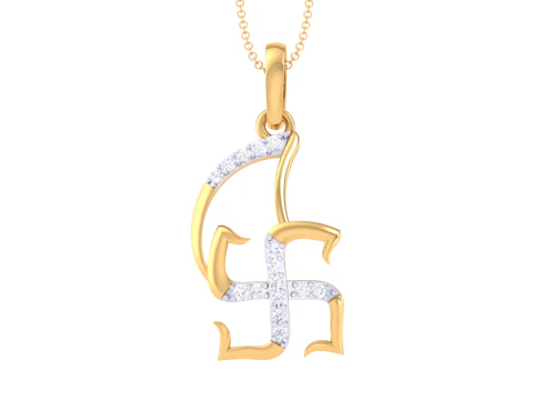 3D Printable Cad jewelry design of Lady diamond Pendant 3D Model