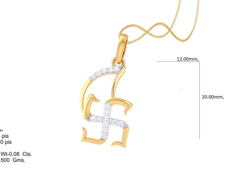 3D Printable Cad jewelry design of Lady diamond Pendant 3D Model