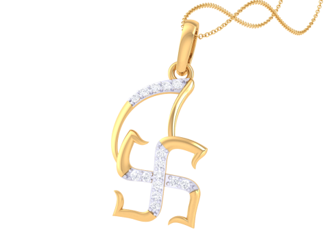 3D Printable Cad jewelry design of Lady diamond Pendant Modelo 3D