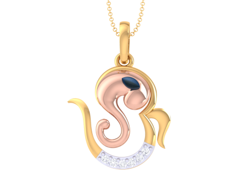 3D Printable Cad jewelry design of Lady diamond Pendant 3D Model