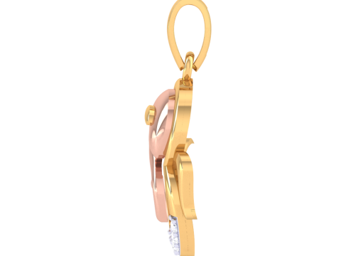 3D Printable Cad jewelry design of Lady diamond Pendant Modelo 3D