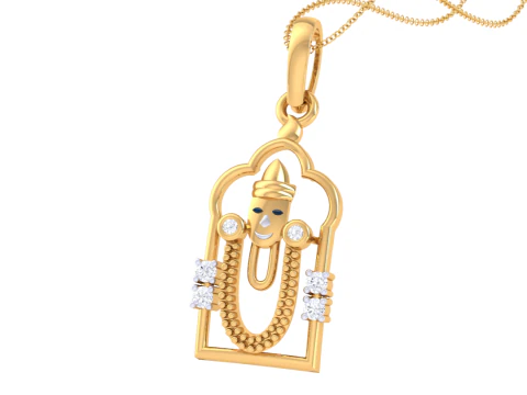 3D Printable Cad jewelry design of Lady diamond Pendant 3D Model