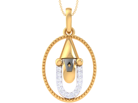 3D Printable Cad jewelry design of Lady diamond Pendant 3D 模型