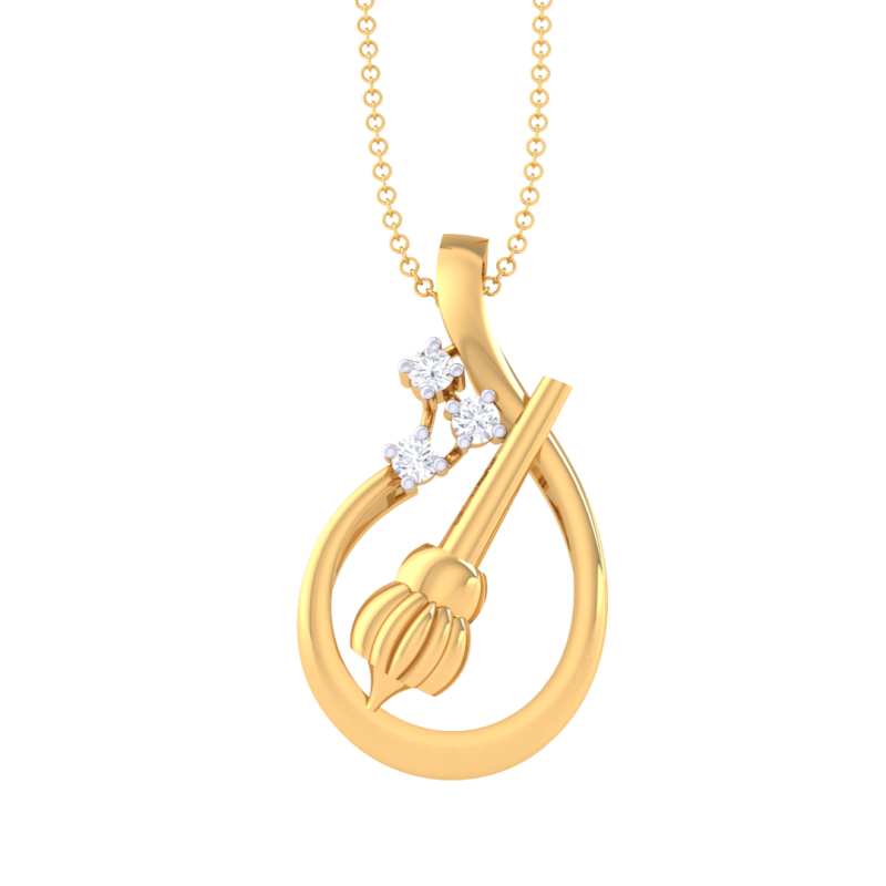 3D Printable Cad jewelry design of Lady diamond Pendant 3D Model .c4d .max .obj .3ds .fbx .stl .blend