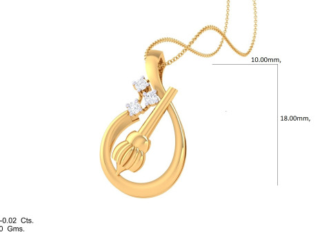 3D Printable Cad jewelry design of Lady diamond Pendant 3D Model
