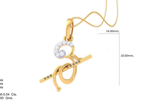 3D Printable Cad jewelry design of Lady diamond Pendant 3D Model
