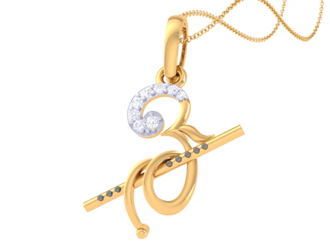 3D Printable Cad jewelry design of Lady diamond Pendant 3D Model
