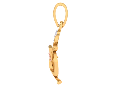 3D Printable Cad jewelry design of Lady diamond Pendant 3D Model