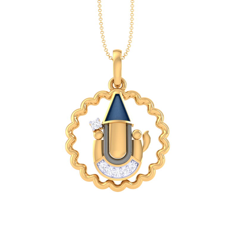3D Printable Cad jewelry design of Lady diamond Pendant 3D 模型 .c4d .max .obj .3ds .fbx .stl .blend