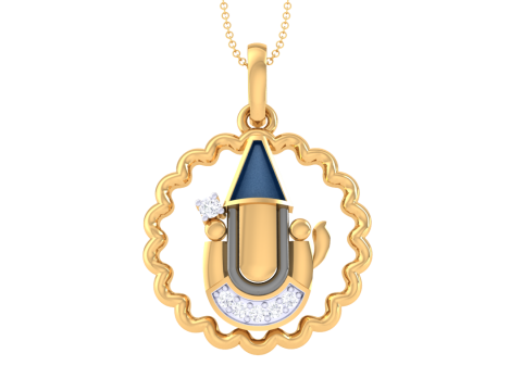 3D Printable Cad jewelry design of Lady diamond Pendant 3D Model