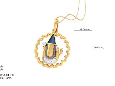 3D Printable Cad jewelry design of Lady diamond Pendant 3D Model