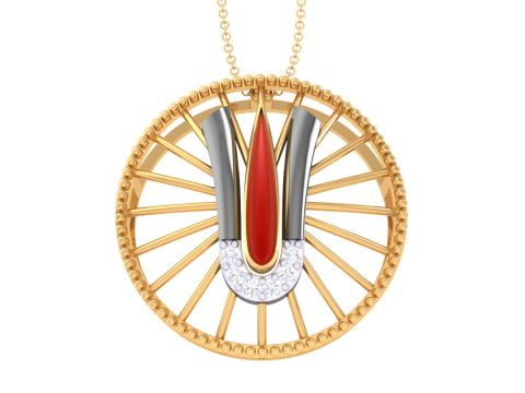 3D Printable Cad jewelry design of Lady diamond Pendant 3D Model