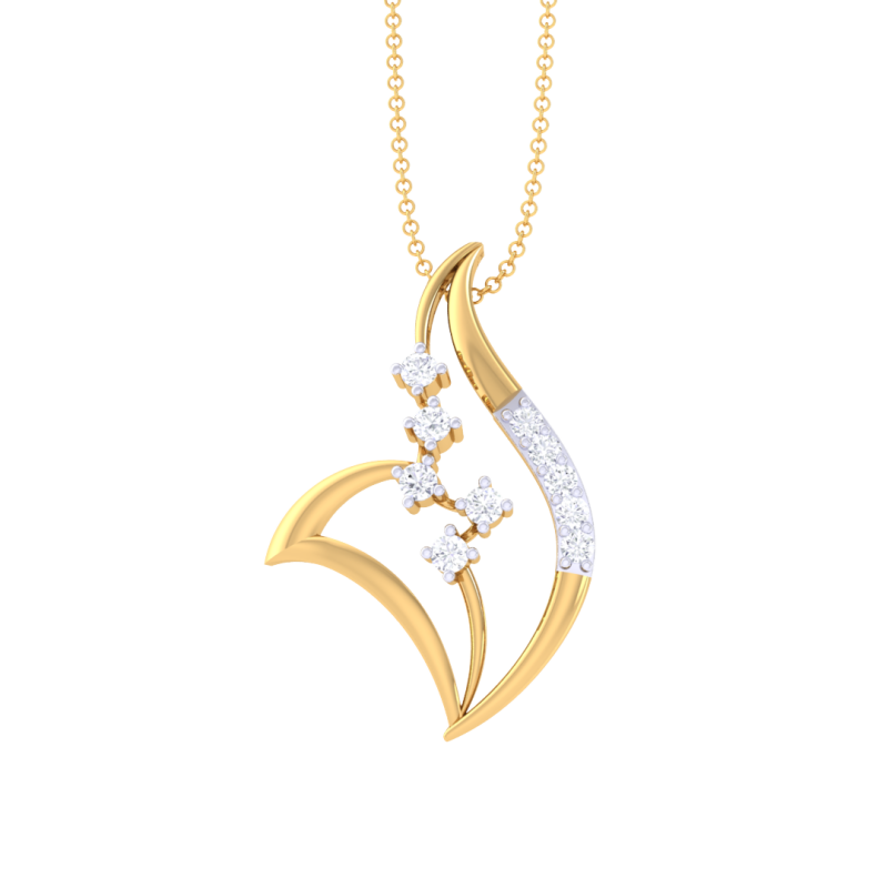 3D Printable Cad jewelry design of Lady diamond Pendant 3D Model .c4d .max .obj .3ds .fbx .stl .blend