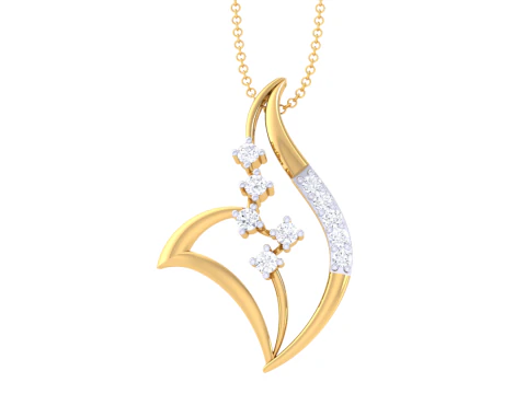 3D Printable Cad jewelry design of Lady diamond Pendant 3D Model