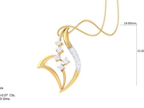 3D Printable Cad jewelry design of Lady diamond Pendant 3D Model