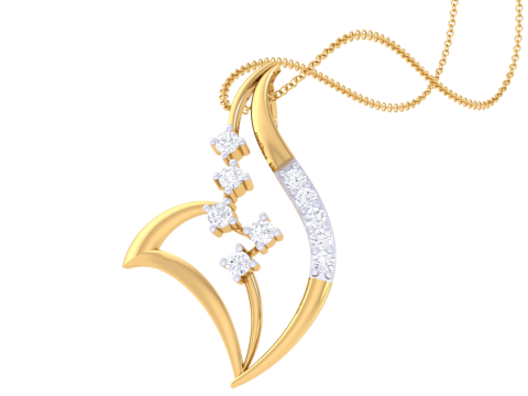 3D Printable Cad jewelry design of Lady diamond Pendant 3D Model