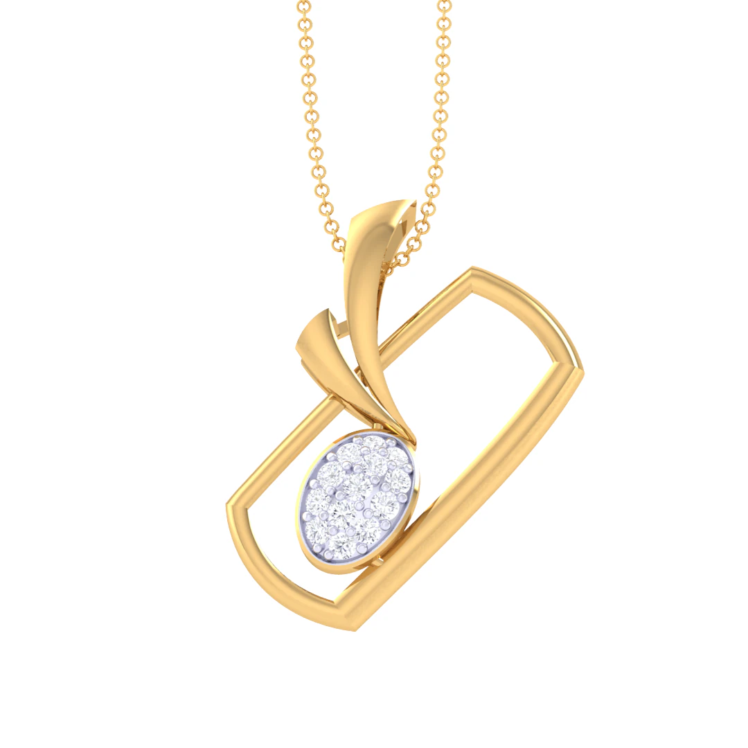 3D Printable Cad jewelry design of Lady diamond Pendant 3D Model .c4d .max .obj .3ds .fbx .stl .blend 
