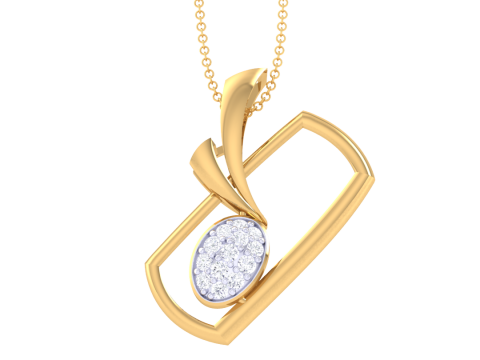 3D Printable Cad jewelry design of Lady diamond Pendant 3D Model