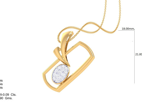 3D Printable Cad jewelry design of Lady diamond Pendant Modelo 3D