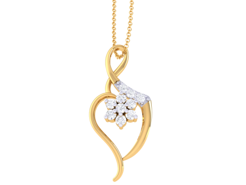 3D Printable Cad jewelry design of Lady diamond Pendant 3D Model