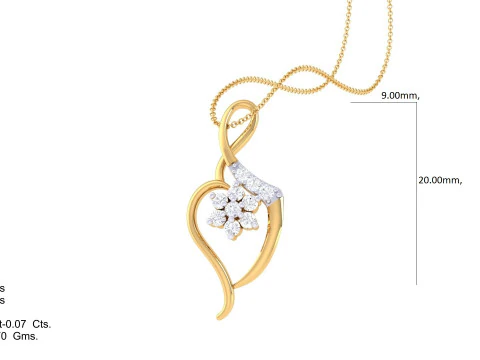 3D Printable Cad jewelry design of Lady diamond Pendant 3D Model