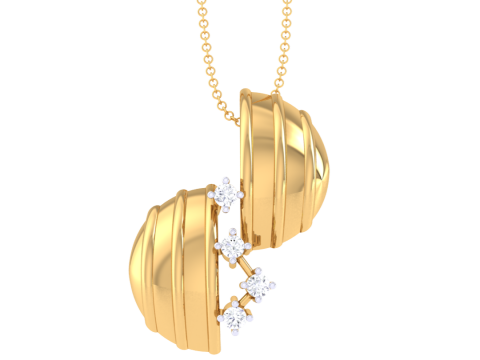 3D Printable Cad jewelry design of Lady diamond Pendant 3D Model
