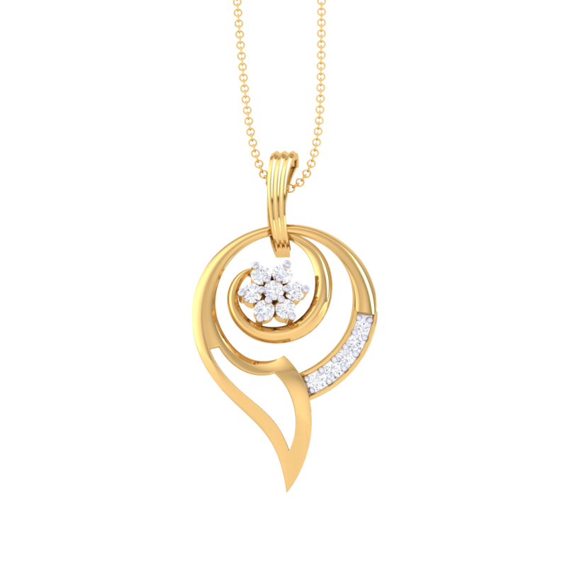 3D Printable Cad jewelry design of Lady diamond Pendant 3Dモデル .c4d .max .obj .3ds .fbx .stl .blend