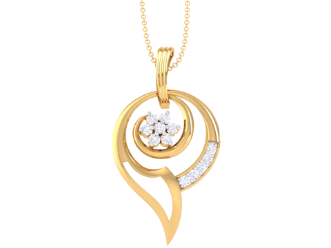 3D Printable Cad jewelry design of Lady diamond Pendant 3D Model