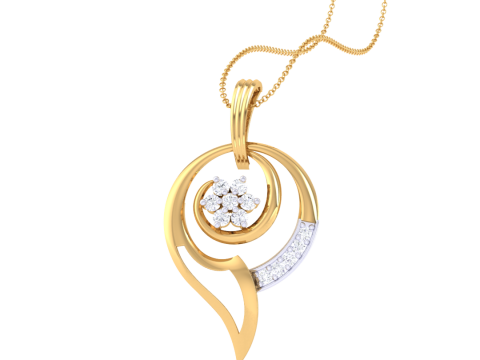3D Printable Cad jewelry design of Lady diamond Pendant 3Dモデル