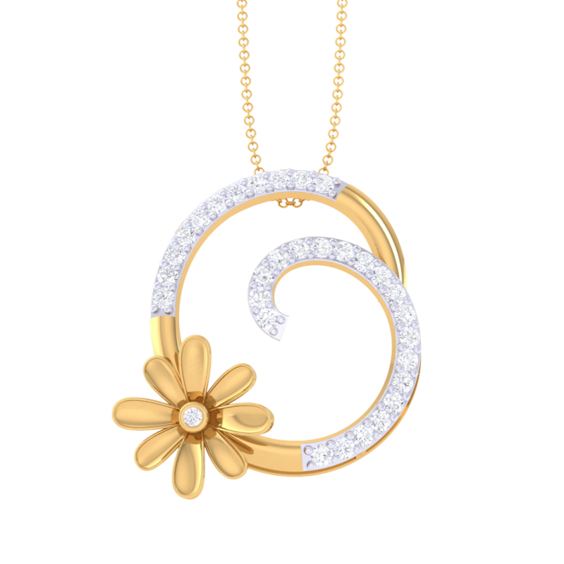 3D Printable Cad jewelry design of Lady diamond Pendant 3D Model .c4d .max .obj .3ds .fbx .stl .blend