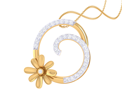 3D Printable Cad jewelry design of Lady diamond Pendant 3D Model
