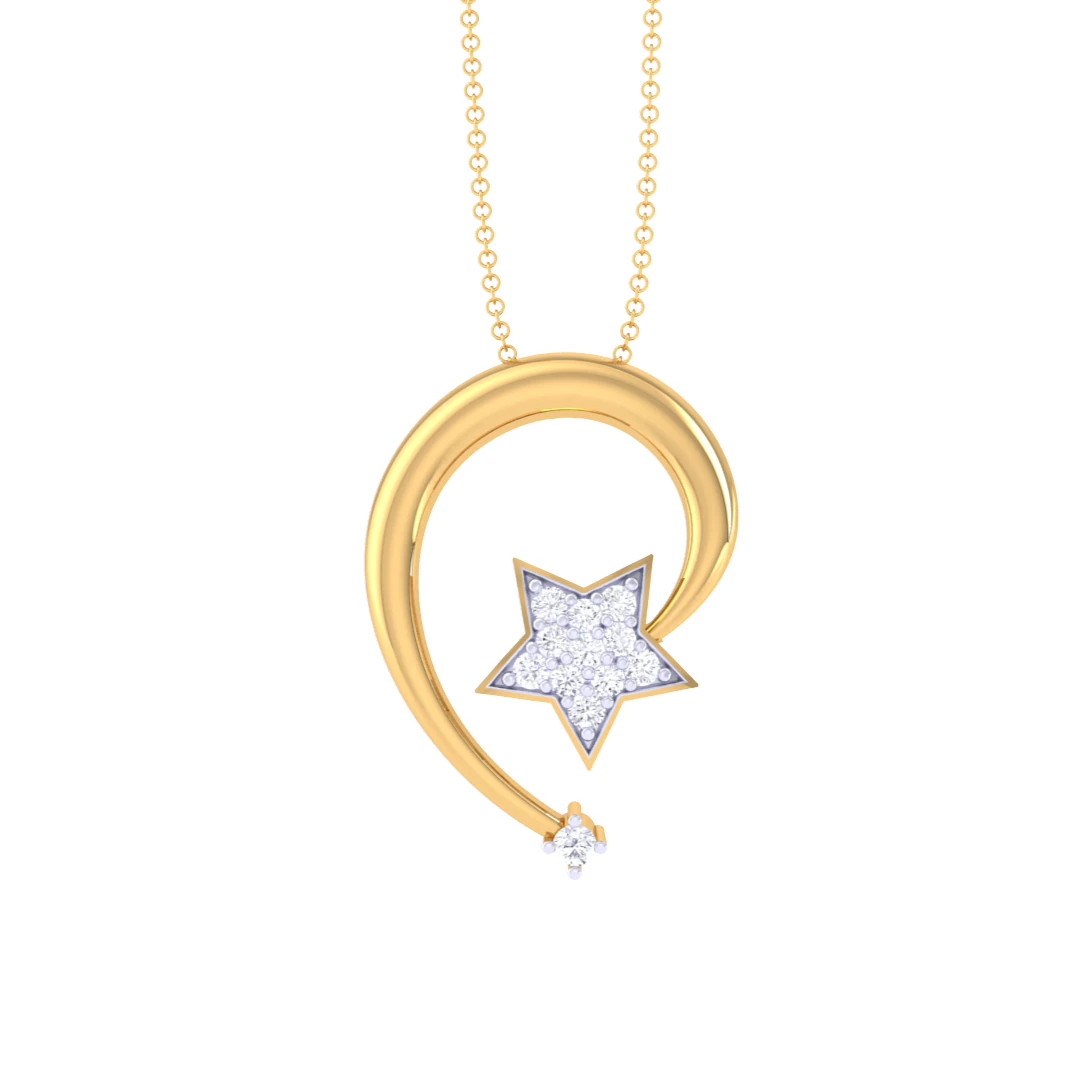 3D Printable Cad jewelry design of Lady diamond Pendant 3D Model .c4d .max .obj .3ds .fbx .stl .blend 
