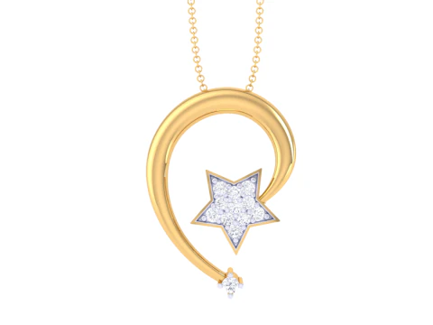 3D Printable Cad jewelry design of Lady diamond Pendant 3D Model