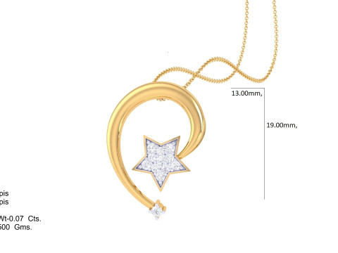 3D Printable Cad jewelry design of Lady diamond Pendant Modelo 3D