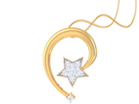 3D Printable Cad jewelry design of Lady diamond Pendant 3D Model