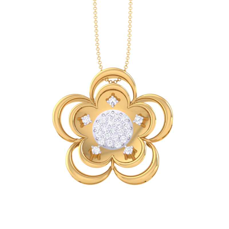 3D Printable Cad jewelry design of Lady diamond Pendant 3D Model .c4d .max .obj .3ds .fbx .stl .blend