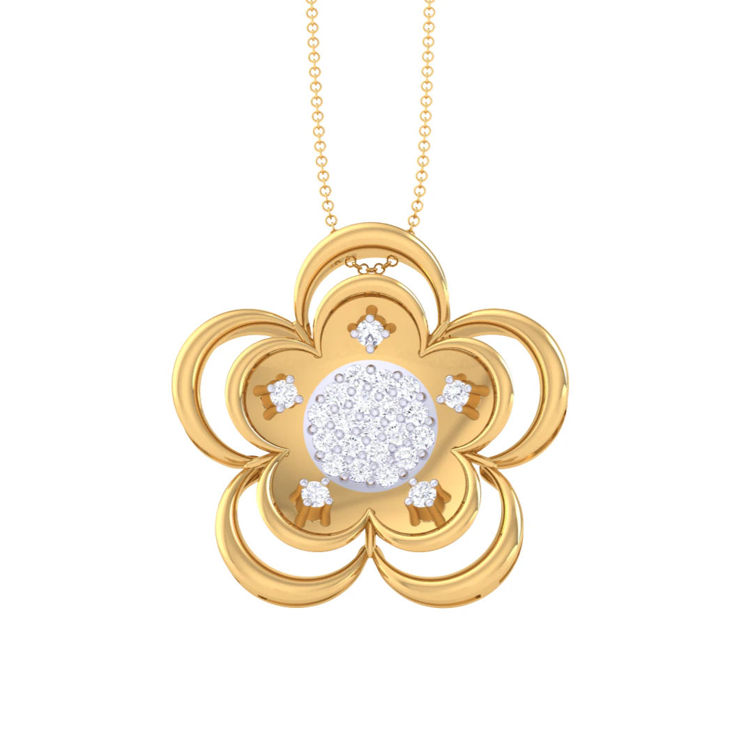 3D Printable Cad jewelry design of Lady diamond Pendant 3D Model .c4d .max .obj .3ds .fbx .stl .blend 