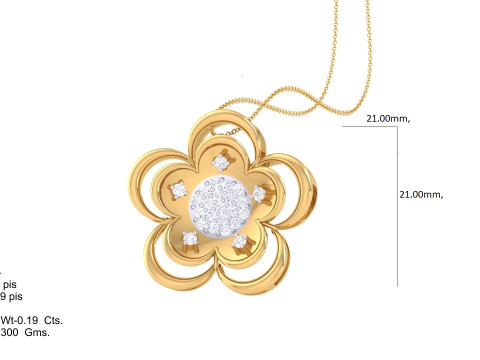 3D Printable Cad jewelry design of Lady diamond Pendant 3D Model