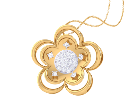 3D Printable Cad jewelry design of Lady diamond Pendant 3D Model