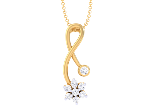 3D Printable Cad jewelry design of Lady diamond Pendant 3D Модель