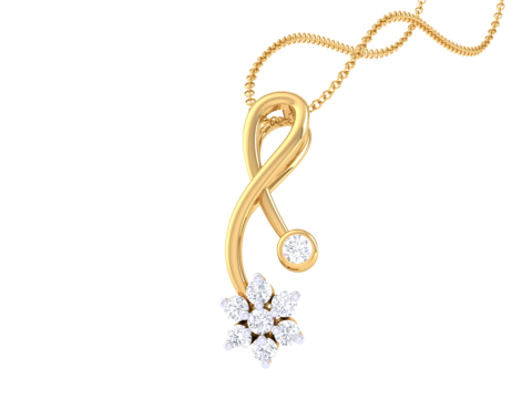 3D Printable Cad jewelry design of Lady diamond Pendant Modelo 3D