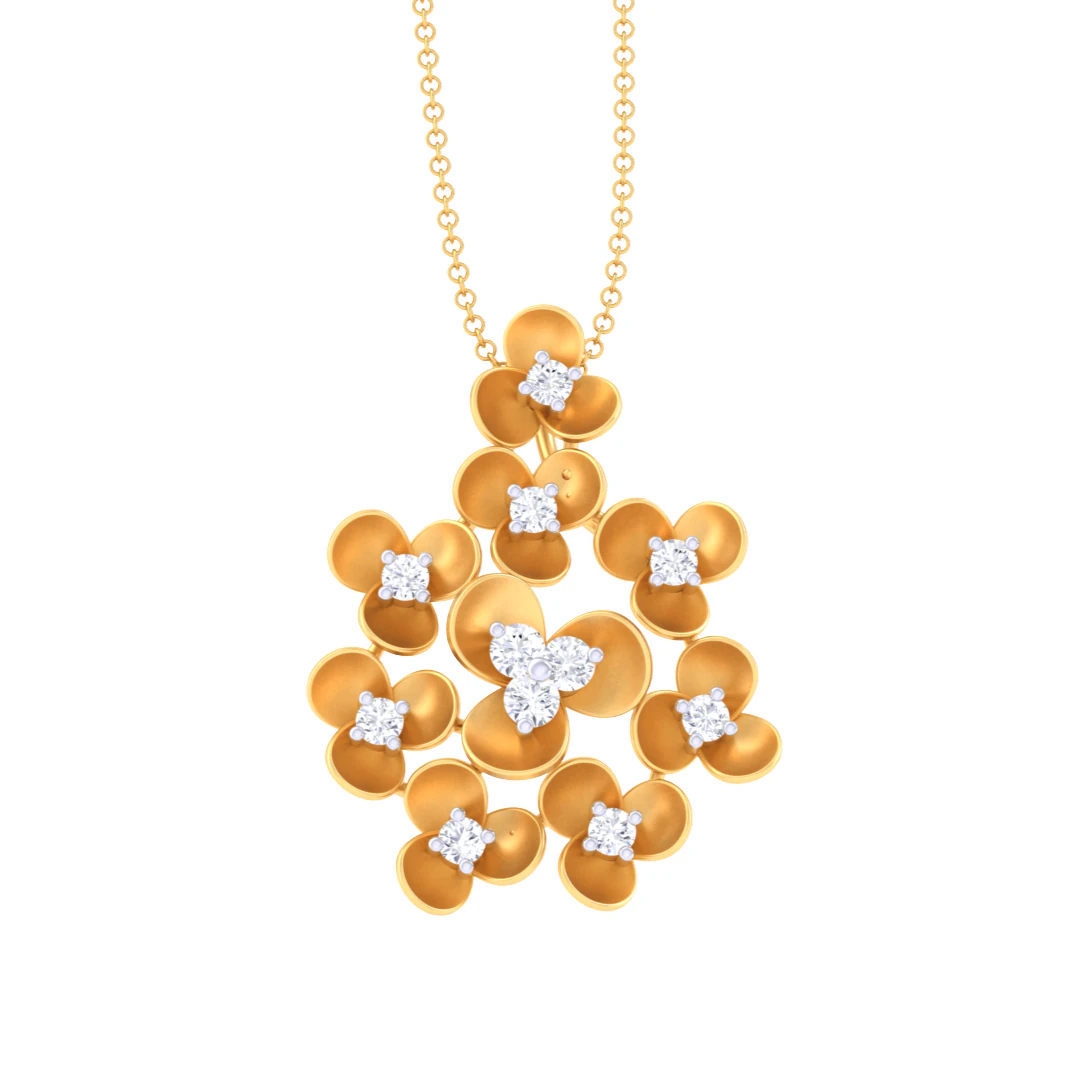 3D Printable Cad jewelry design of Lady diamond Pendant 3D Model .c4d .max .obj .3ds .fbx .stl .blend 
