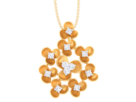 3D Printable Cad jewelry design of Lady diamond Pendant 3D Model