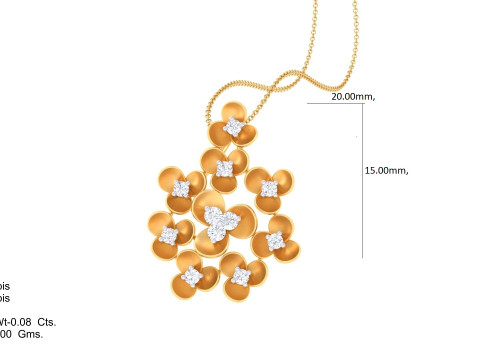 3D Printable Cad jewelry design of Lady diamond Pendant 3D मॉडल