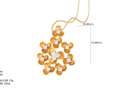 3D Printable Cad jewelry design of Lady diamond Pendant 3D Model