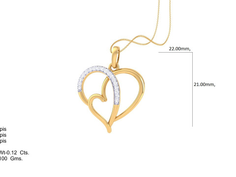 3D Printable Cad jewelry design of Lady diamond Pendant Model 3D