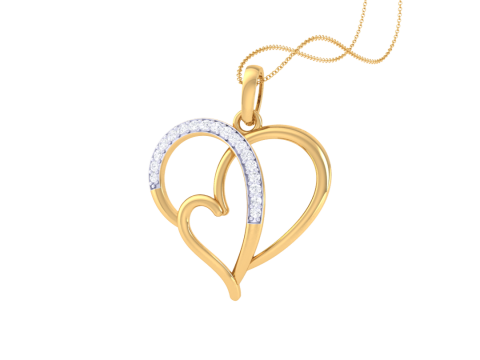 3D Printable Cad jewelry design of Lady diamond Pendant Model 3D