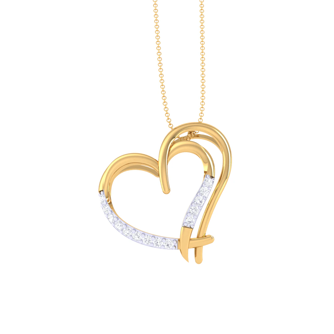 3D Printable Cad jewelry design of Lady diamond Pendant 3D Model .c4d .max .obj .3ds .fbx .stl .blend 